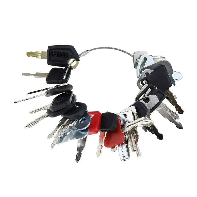 30 Heavy Construction Equipment Ignition Key Set for CAT Kubota JD Volvo Komatsu